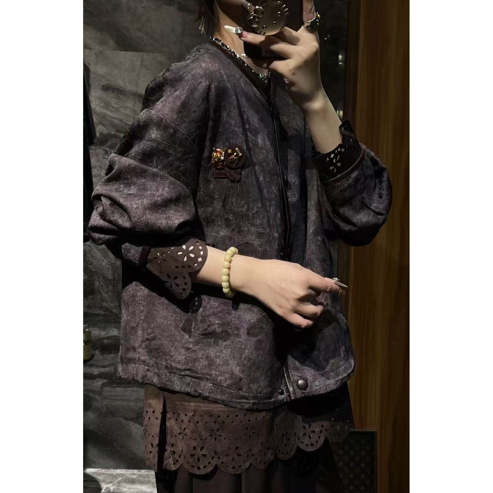 KIKI严选：637-1-LD家南油欧货秋季定制面料小众高级感轻奢外套