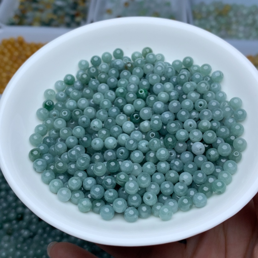 【闪购商品】翡翠手链未镶嵌卡4.7蓝水100颗