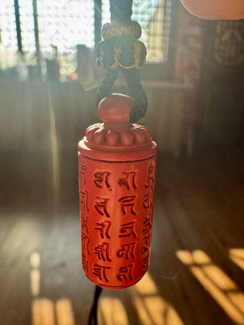 非金属布艺项链 周周文创——手工大红楞严饰品红色