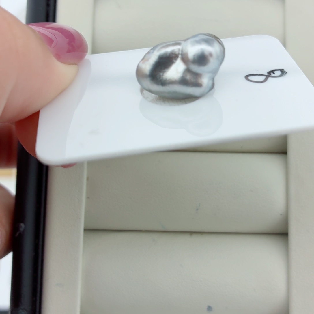 海水珍珠裸珠海水珍珠大溪地铂金灰keshi裸珠