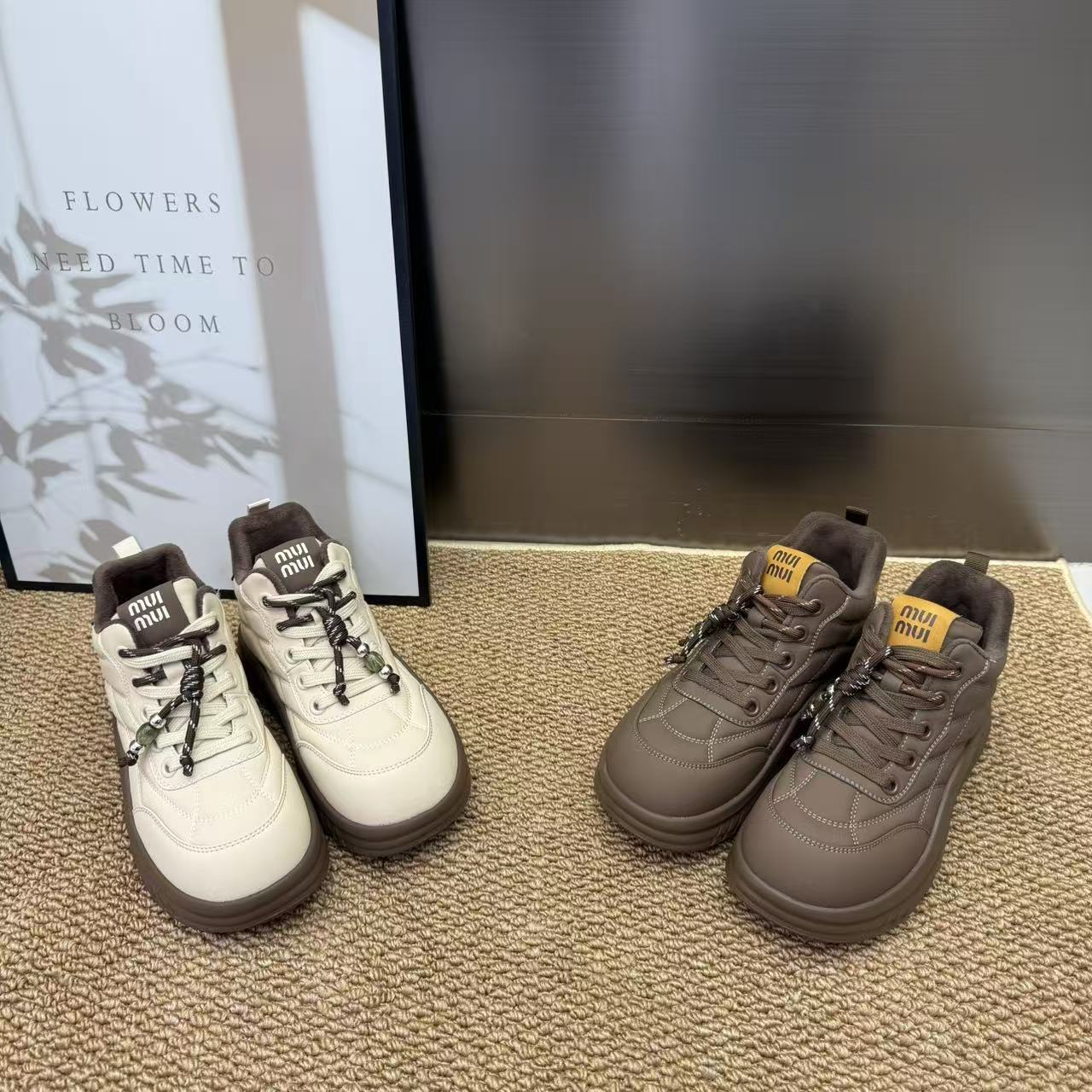 ins系带秋冬防脏皮鞋增高厚款女鞋纳帕皮高帮时尚休闲鞋05-001