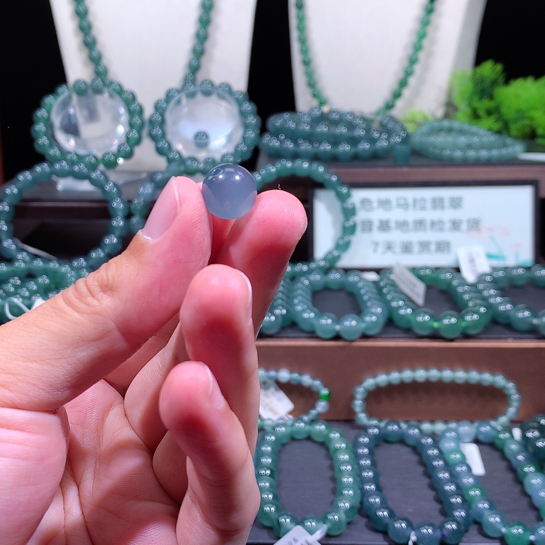 D****翡翠未镶嵌手链天然a货翡翠手串11.8单珠