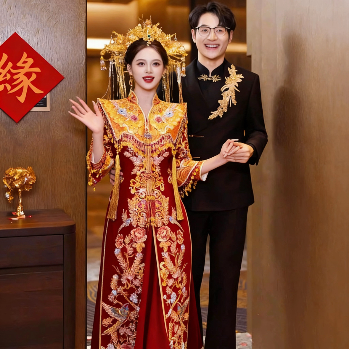 龙凤褂2026新款新中式结婚嫁衣出阁凤冠霞帔礼服奢华秀禾实体重工