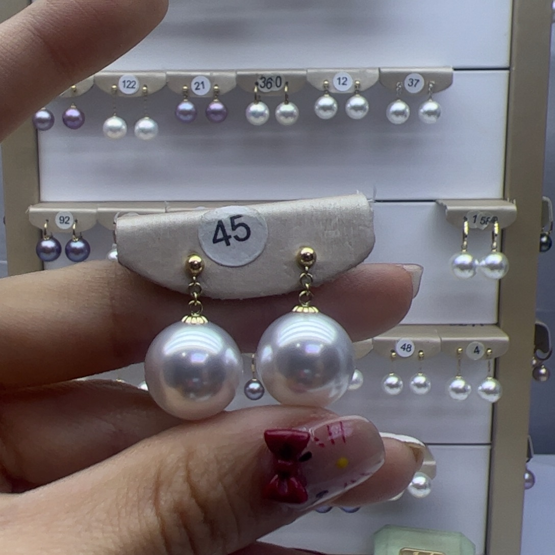 淡水珍珠耳饰18K金镶嵌