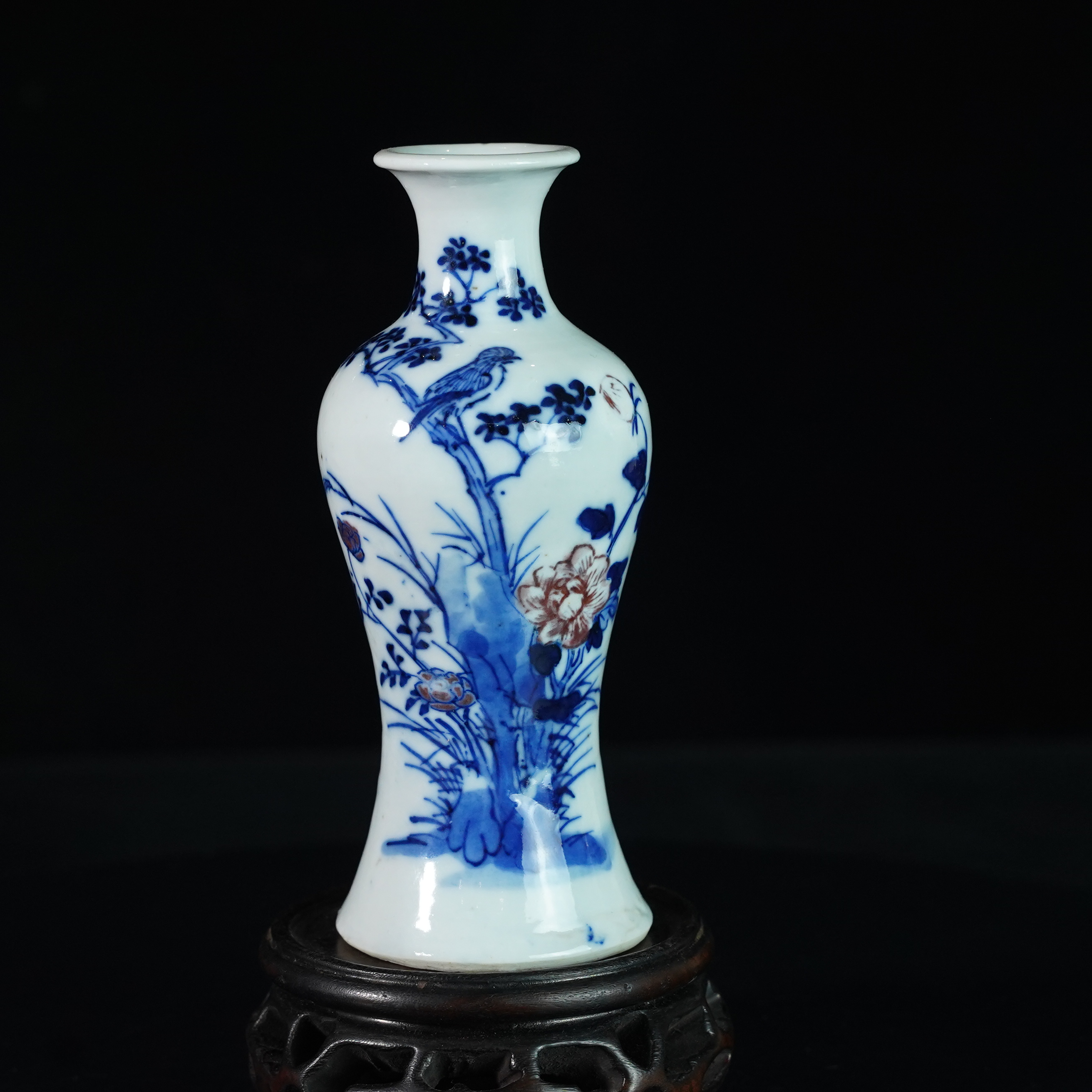 LXZ2580120086【十竹斋】晚清青花釉里红观音瓶