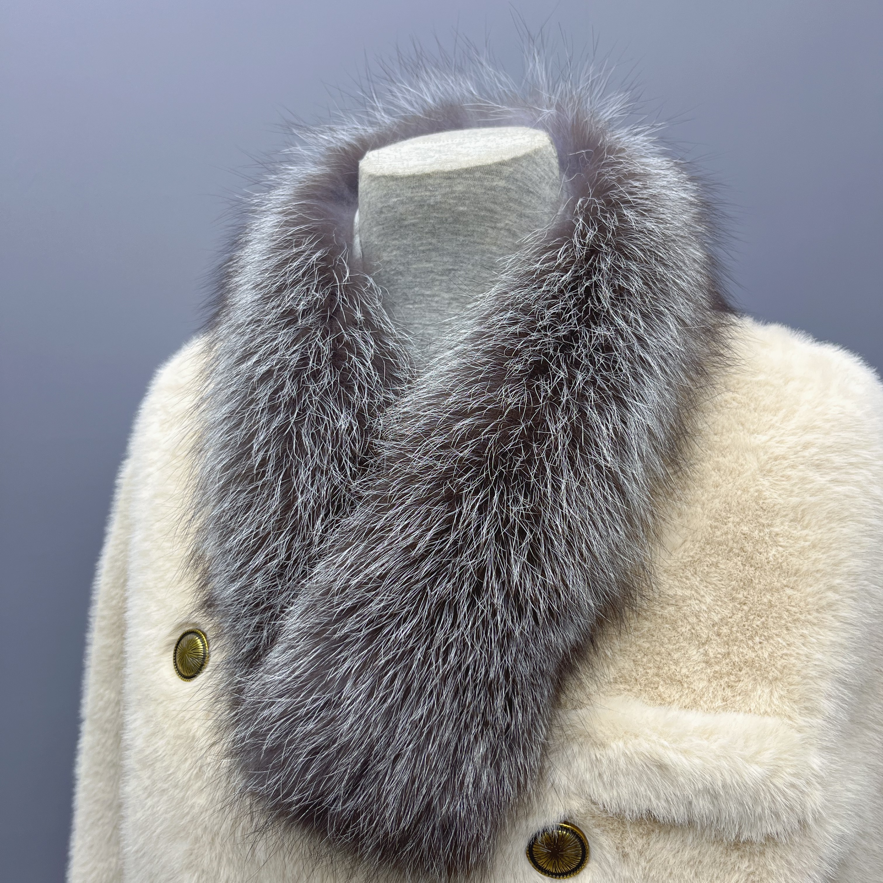 2025新款单面银狐狐狸毛围巾时尚百搭女士保暖