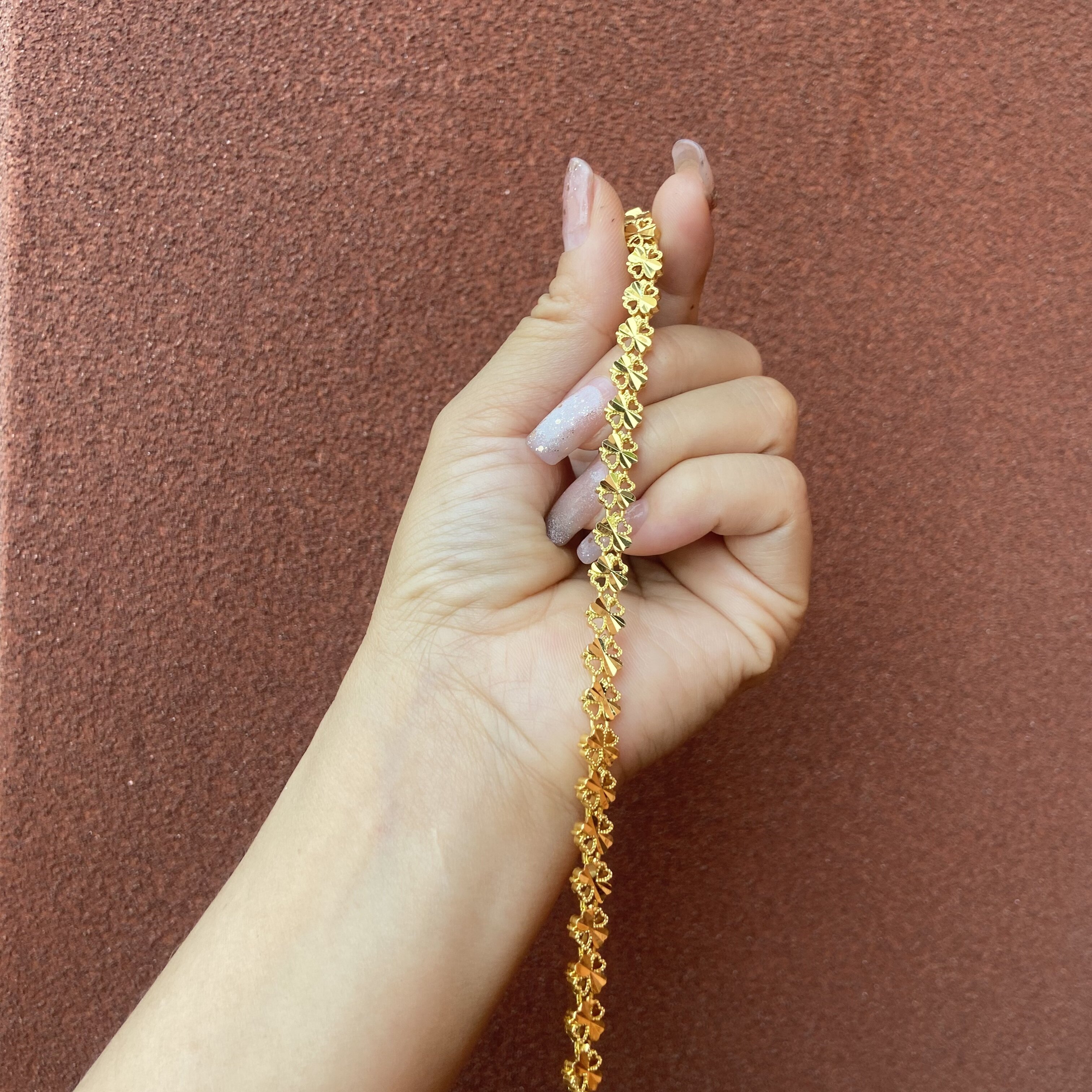 足银合成锆石手链 333-精工花朵手链