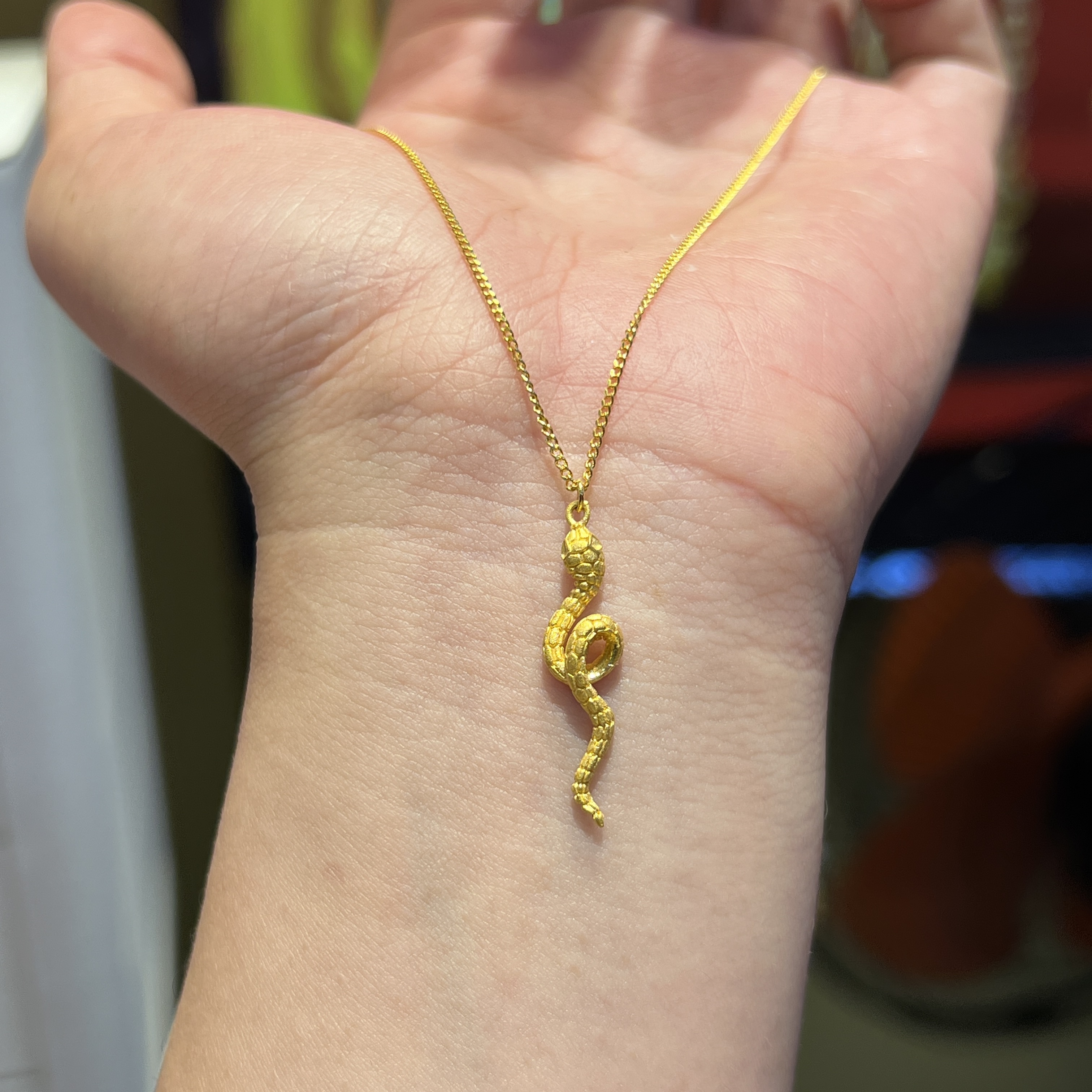 【纹路灵蛇卷卷蛇生肖项链】足金999项链套链多样性发一