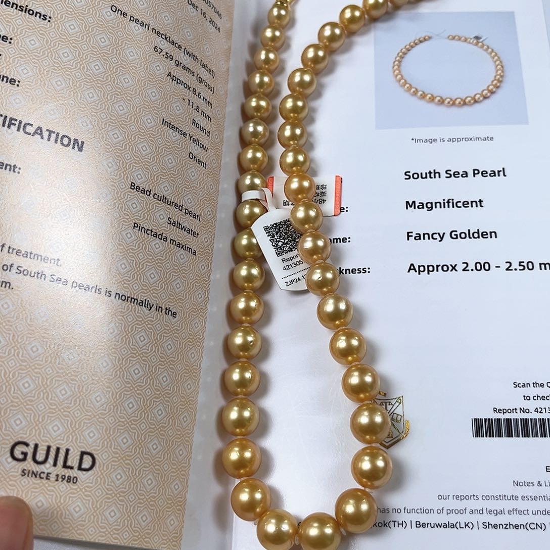 海水珍珠颈饰未镶嵌浓金四星级8.6-11.8