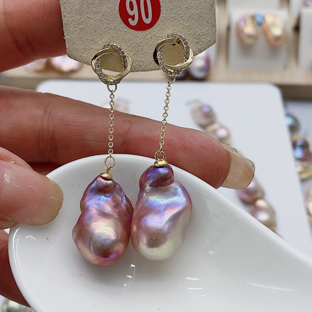 【闪购商品】银S925镶嵌淡水珍珠耳饰