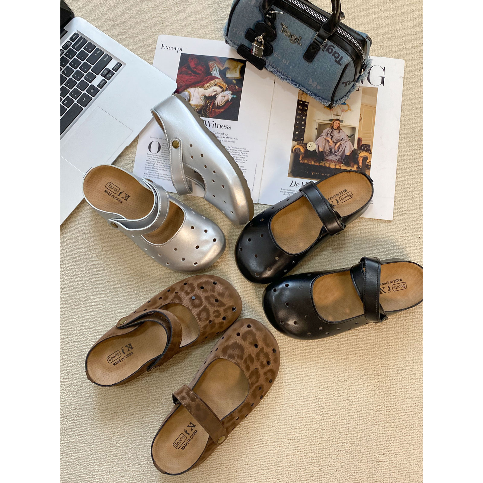 【内增高5CM】玛丽珍小个子包头半托夏一脚蹬