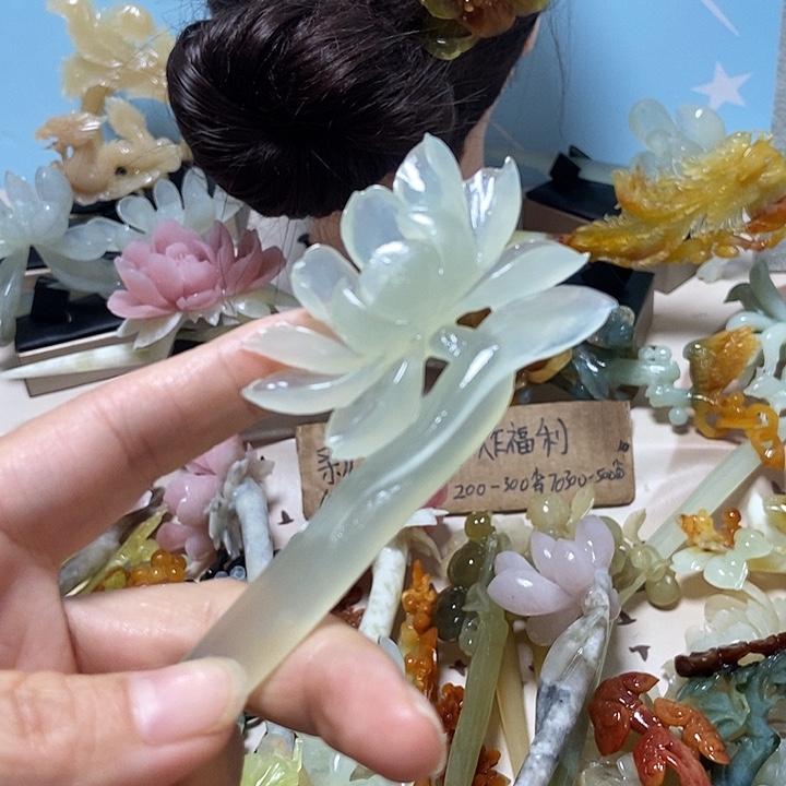 未镶嵌岫玉发簪发簪