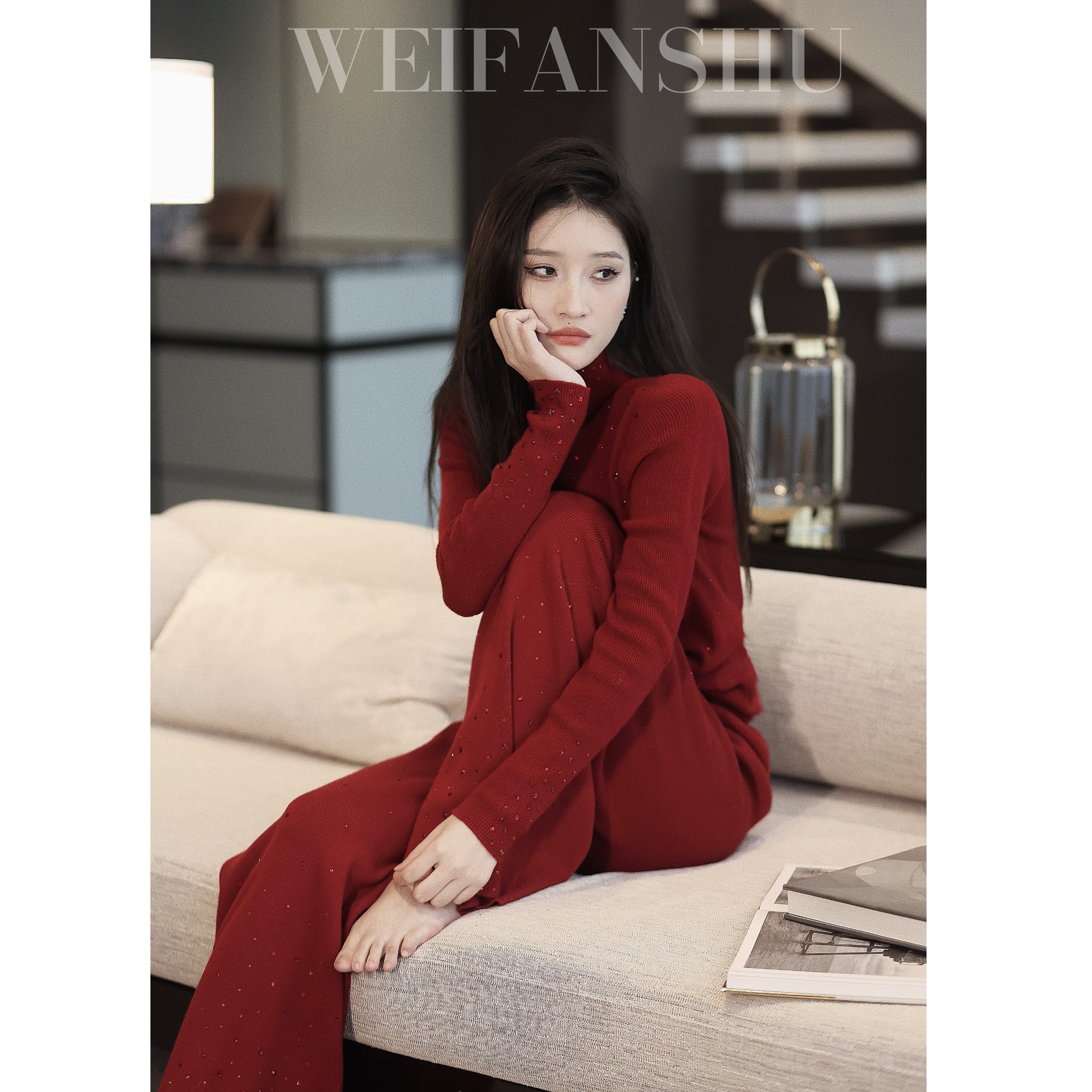 WEIFANSHU/魏凡舒【温暖入冬】羊毛上衣亮闪闪毛衣早秋气质秋装