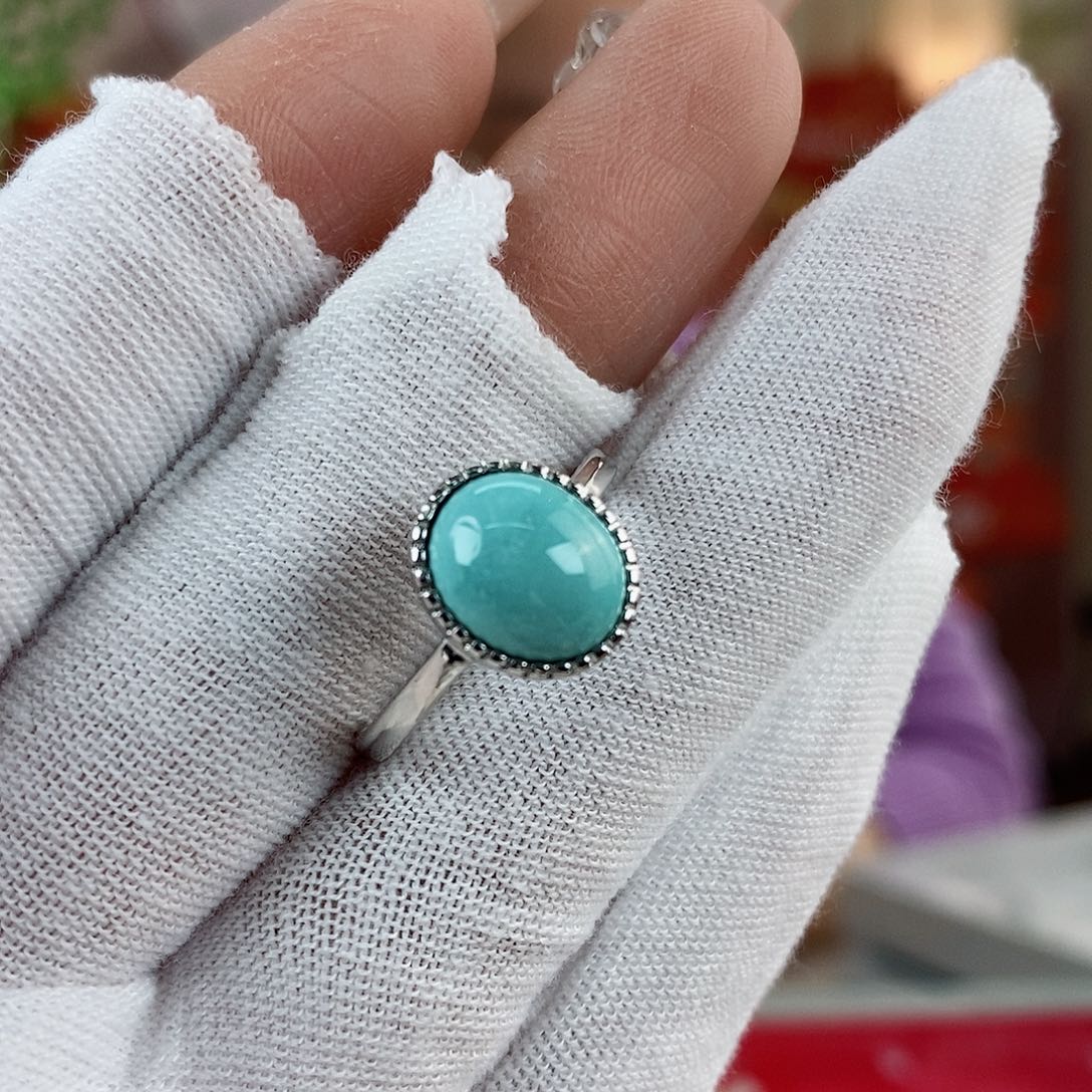 绿松石珠宝奇石银S925镶嵌