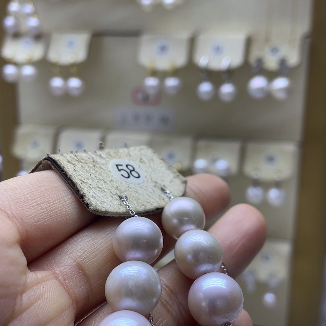 淡水珍珠耳饰银S925镶嵌