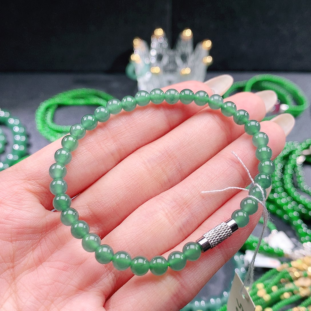 翡翠未镶嵌手串手链5mm