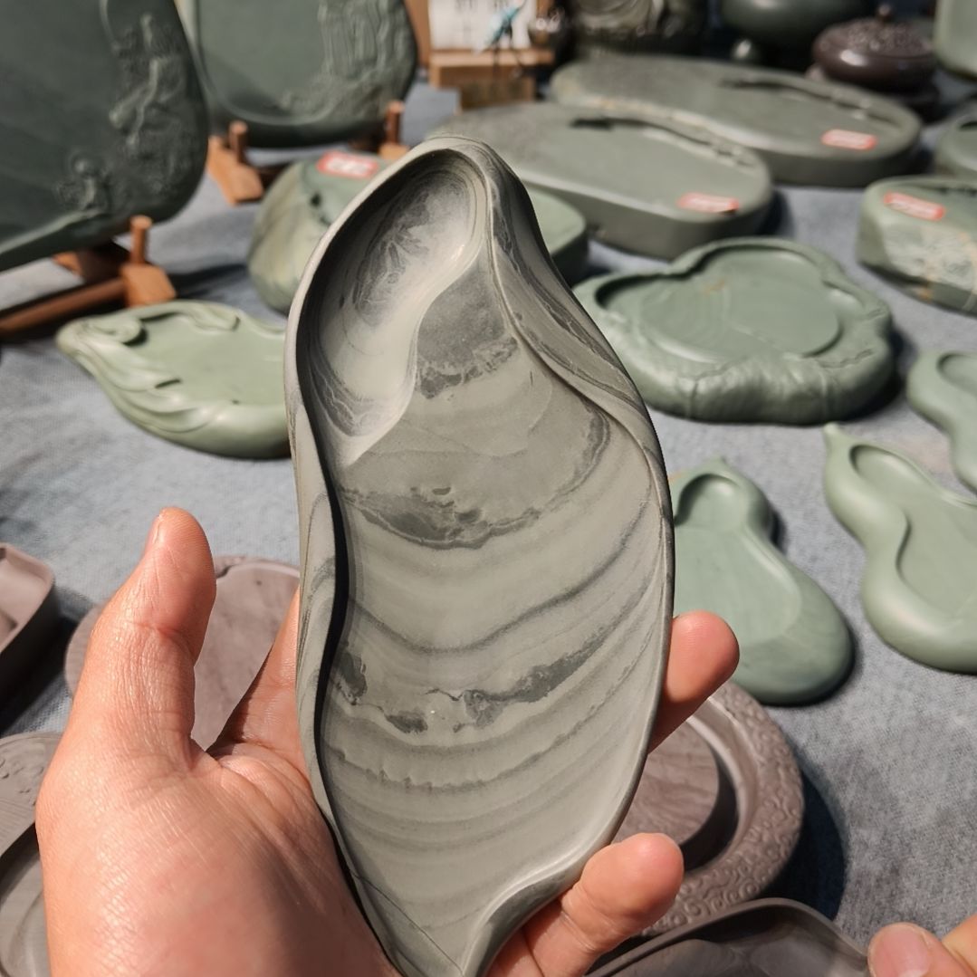 用***8老坑洮砚，黄志明大师随型砚