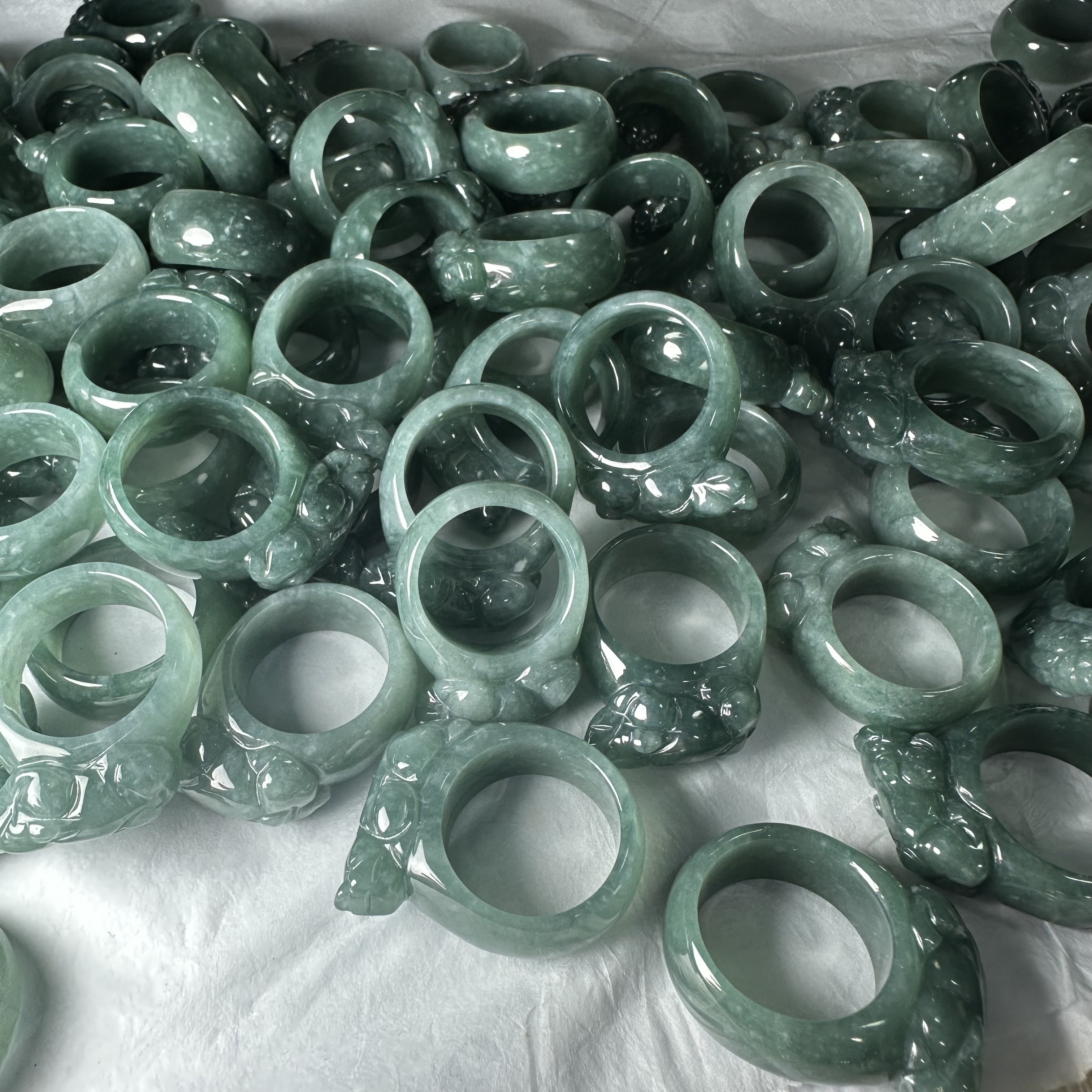 天然A货翡翠戒圈-c396-多样性发一