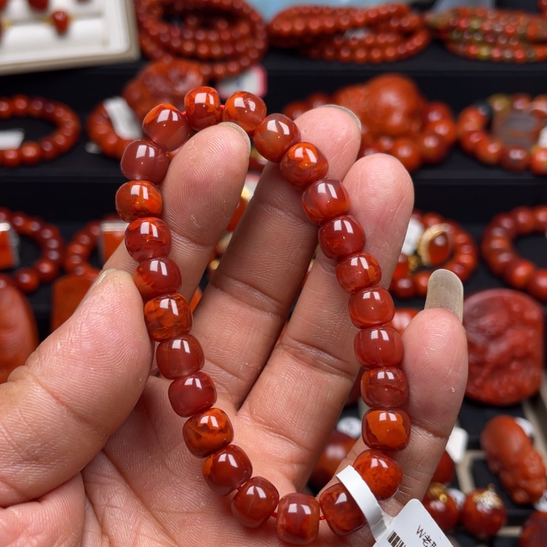 南红玛瑙珠宝奇石未镶嵌单圈8