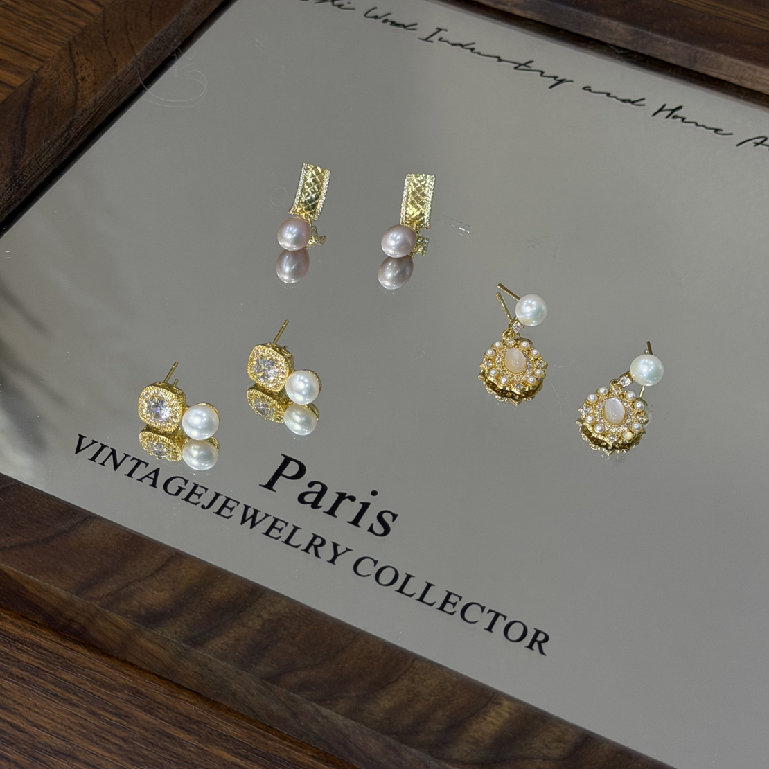 【柏林夜画】天然淡水珍珠法式气质百搭耳饰高级白紫珍珠L1447