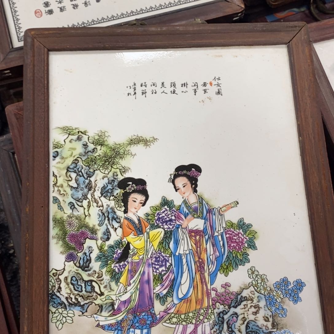 瓷片37*28厘米景德镇瓷板画柴窑烧制