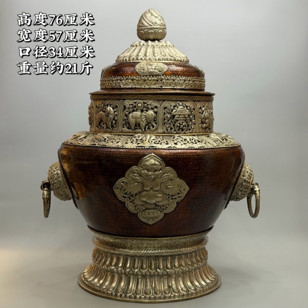 【尼泊尔纯手工大摆件】纯铜材质民族风藏式装饰摆件