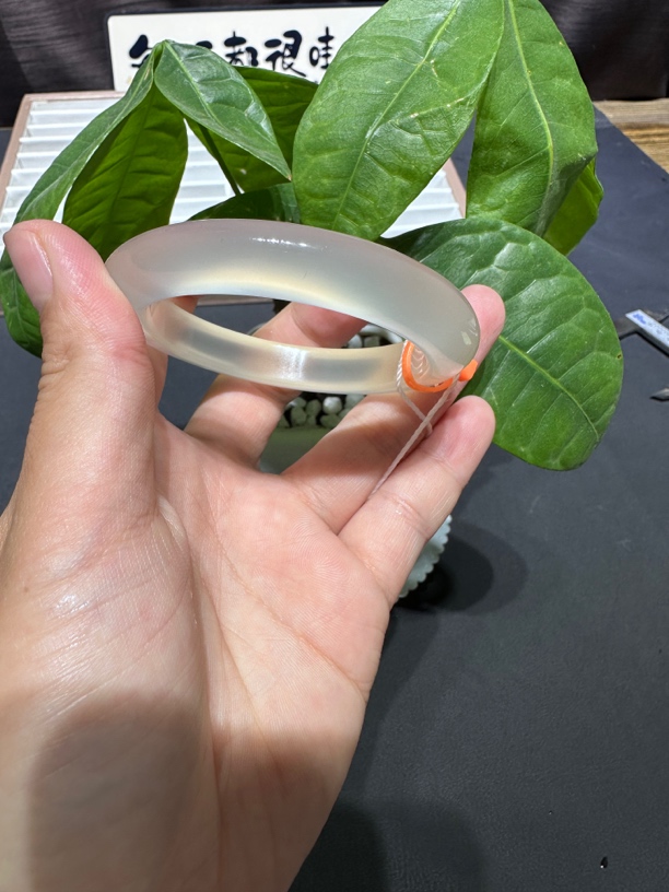 天然马料香槟白冰手镯高冰透手镯爆款手镯