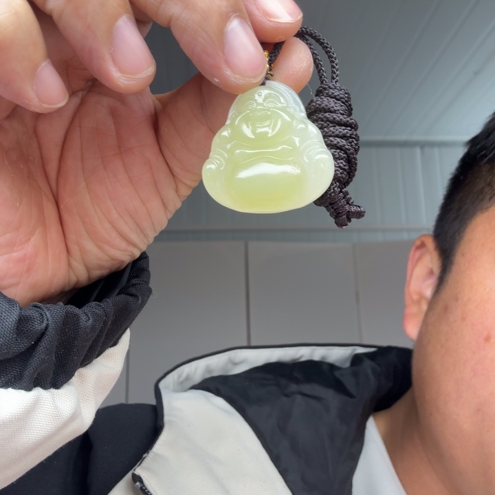 玉翠色佛公吊坠0001