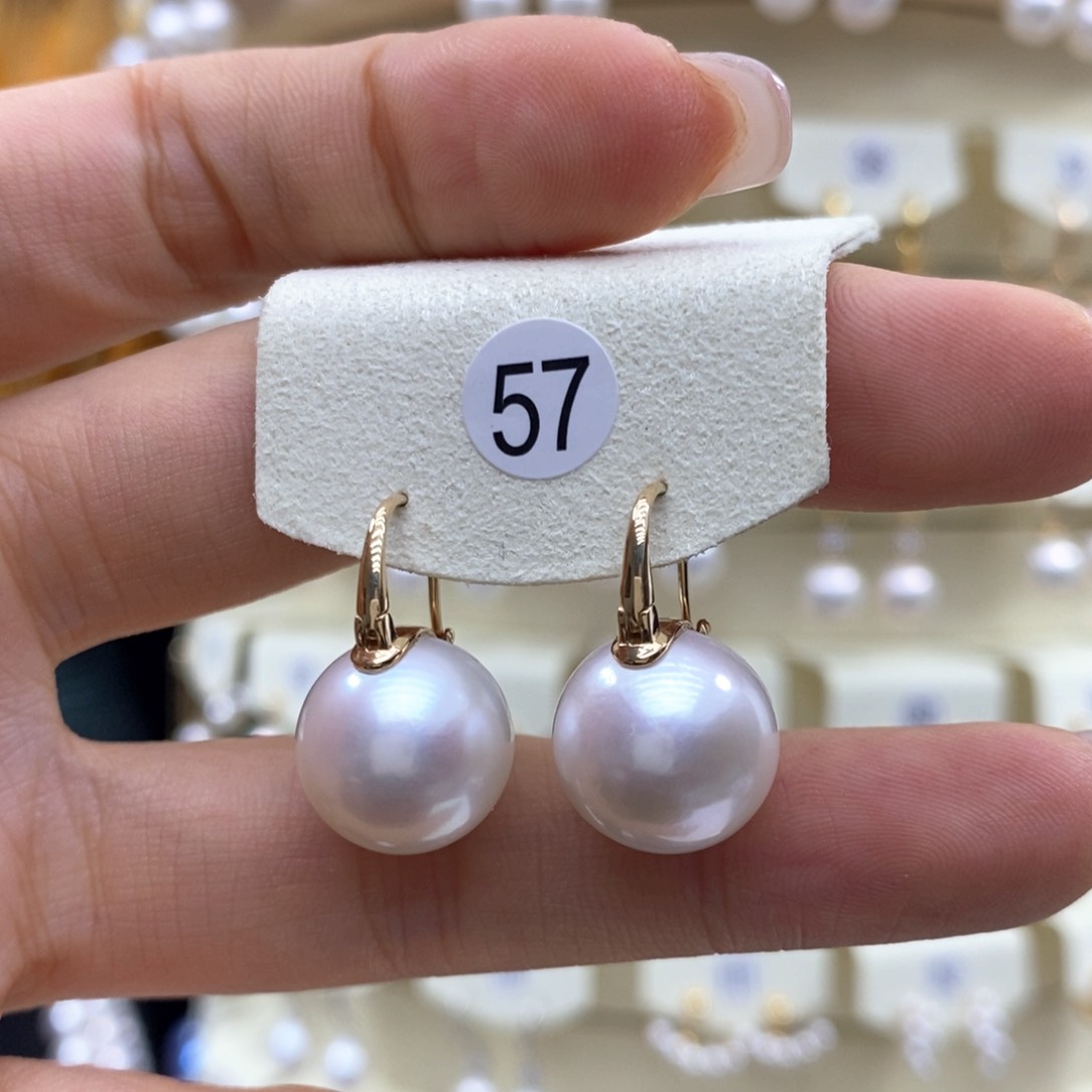 淡水珍珠耳饰18K金镶嵌