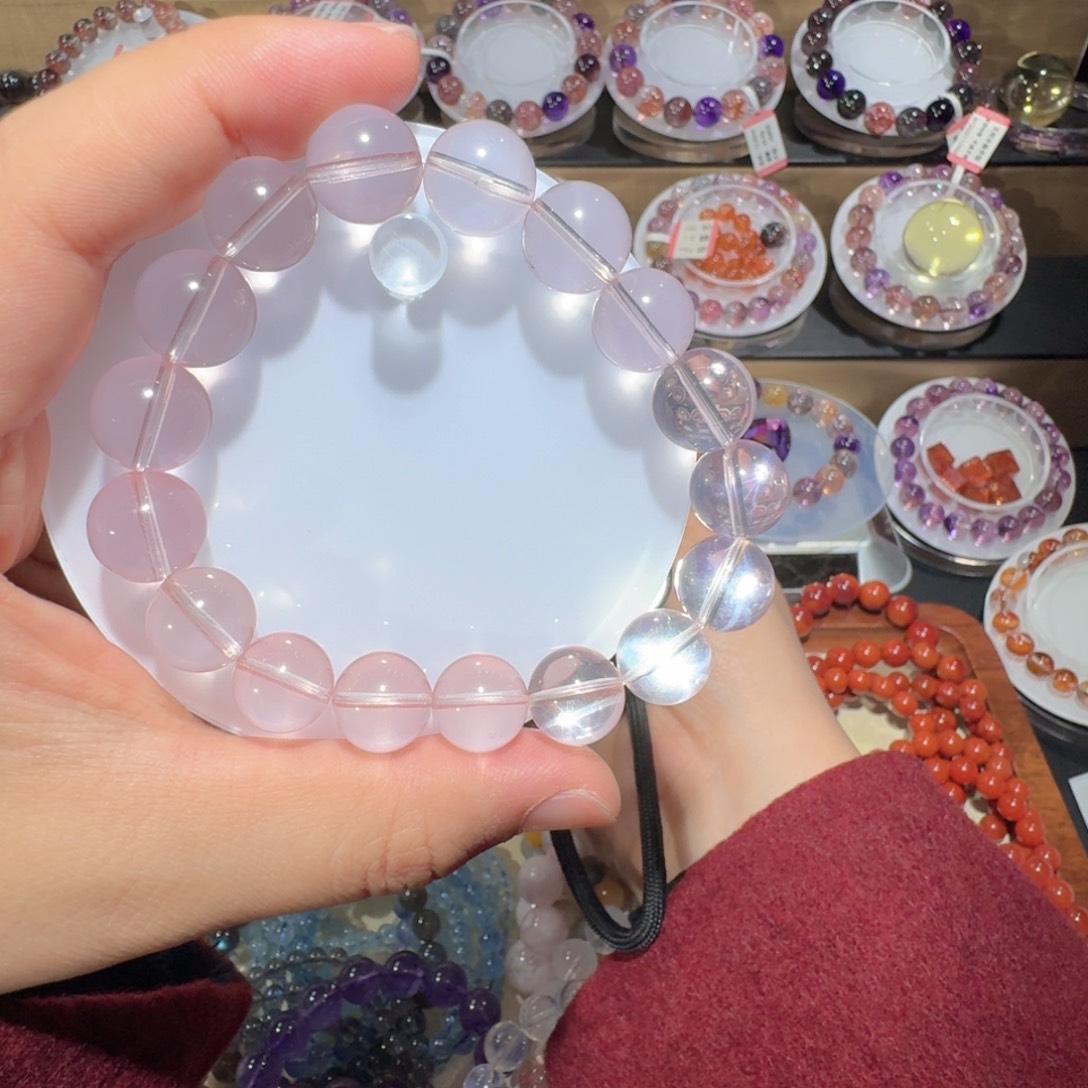 手链未镶嵌水晶冰橘粉水晶