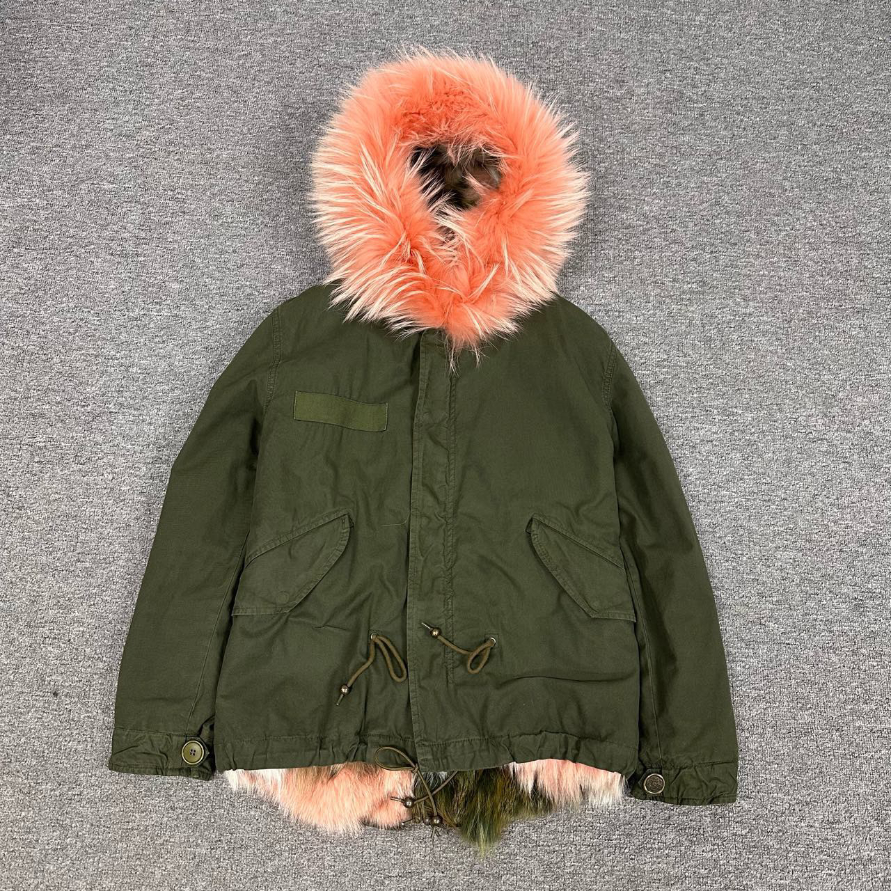 99新 Mr&Mrs/先生 小姐 Mr&Mrs 皮草夫妇 皮草大衣 西柚色Xxs码