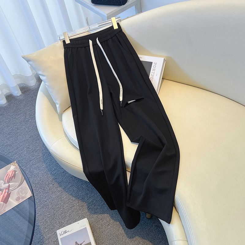 【冰姐】2025春裤新款破洞显瘦窄版阔腿