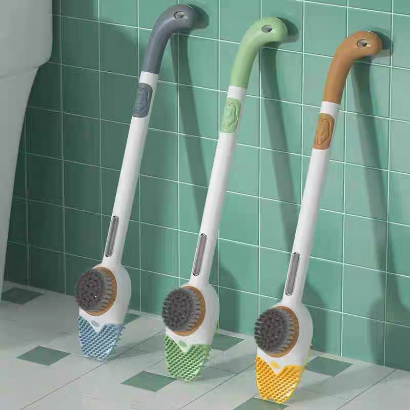 刷子不挑新款软毛➕家用多功能浴室硬毛硅胶马桶刷卫生间地板刷