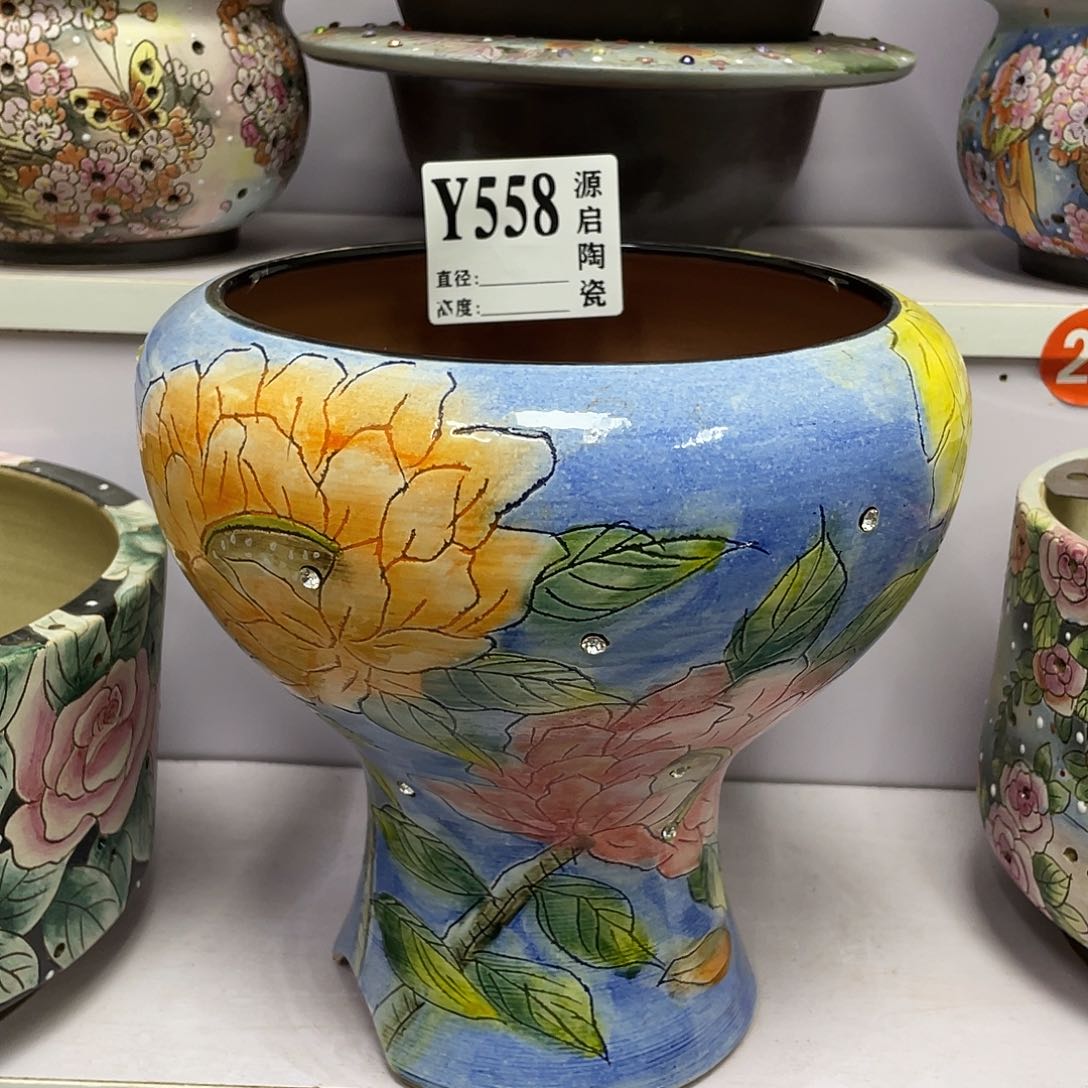 紫砂花盆景德镇陶瓷花盆558