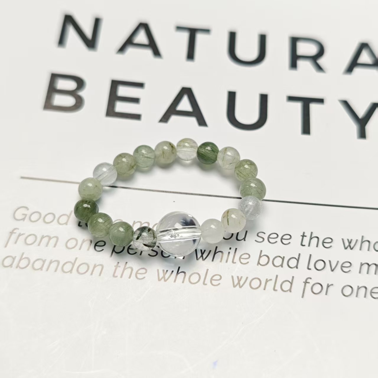 【财丝】绿发晶白水晶戒指4+(多样发其一) XF205