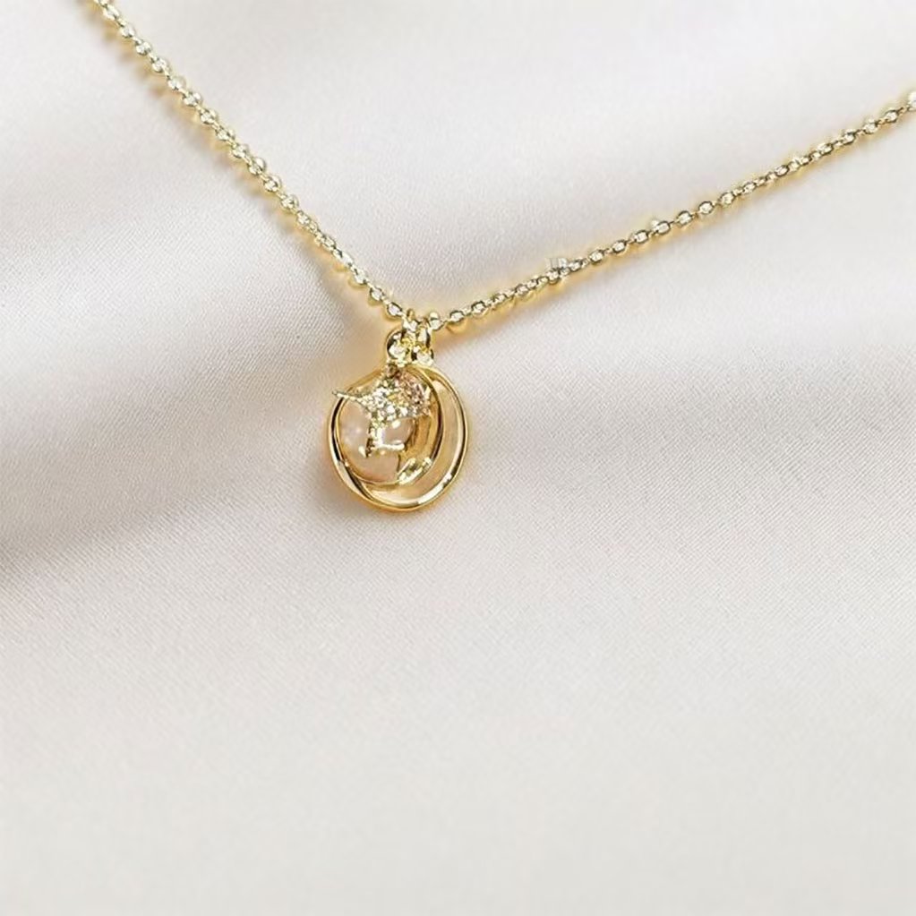 铜合金项链 星月相伴高级感锁骨链小众设计520礼物1065