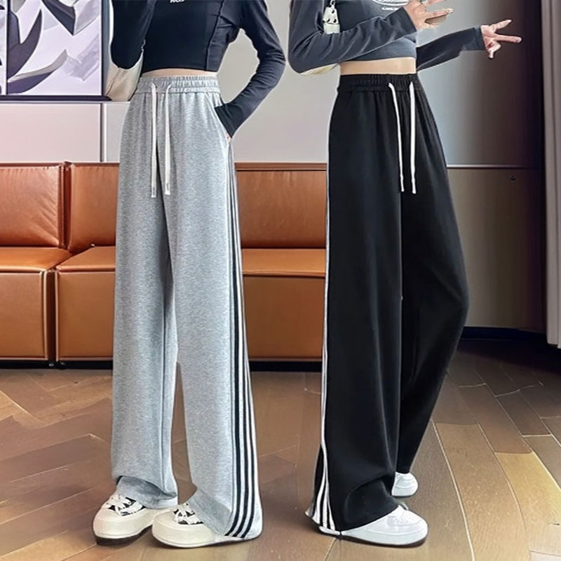 女童裤子春秋薄款女孩直筒运动两穿阔腿裤秋季宽松中大童休闲卫裤