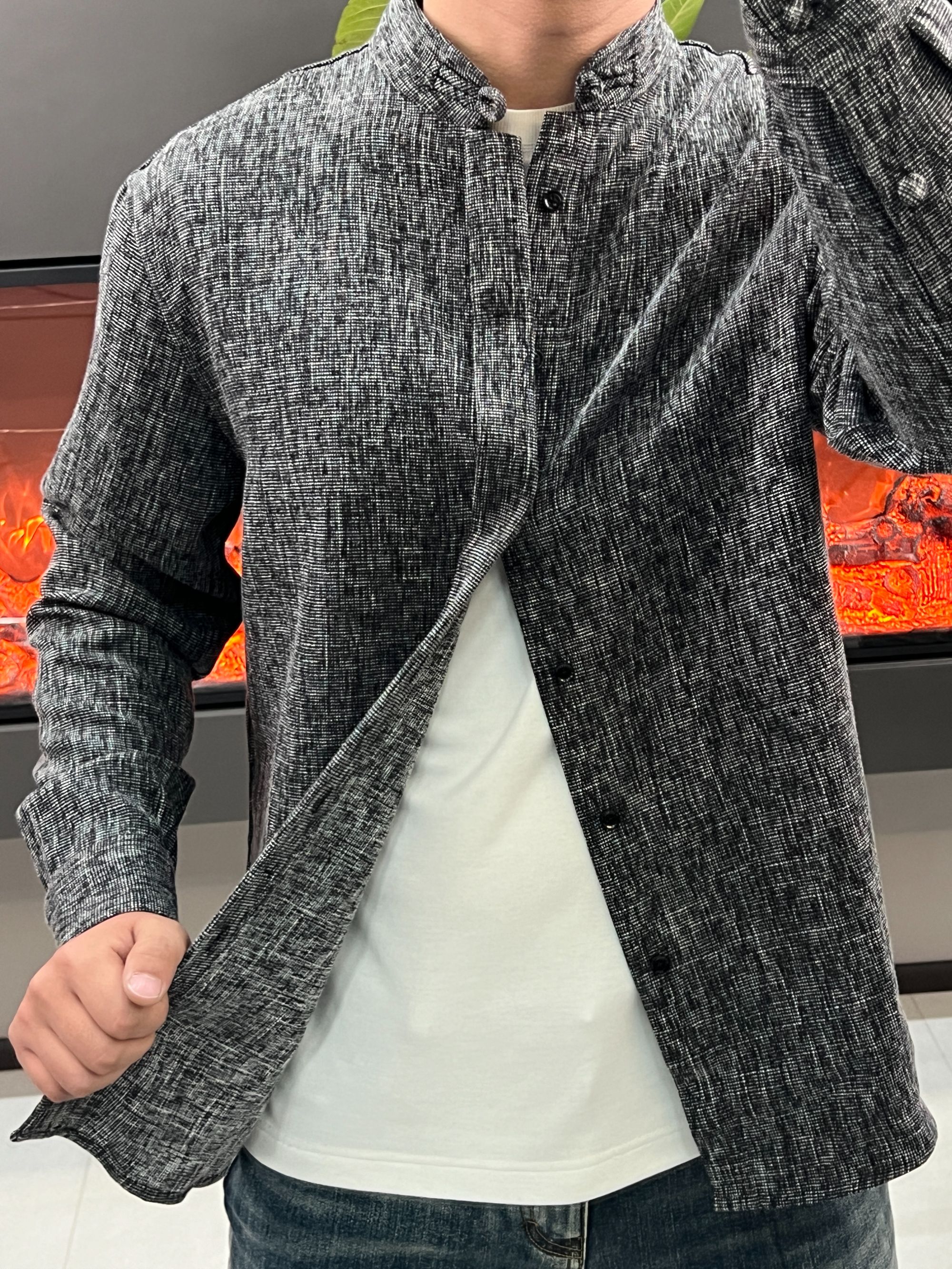 BERHAD轻奢25年国风长袖衬衫经典百搭23532时尚修身