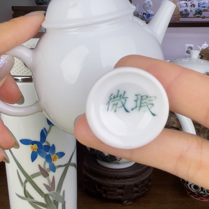 杯微瑕单壶手绘釉下彩