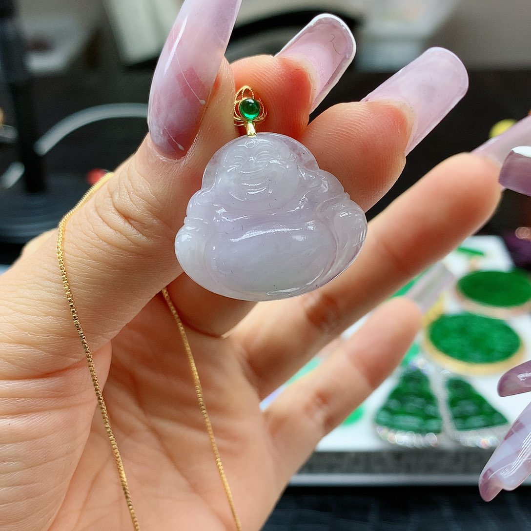 【闪购商品】翡翠吊坠(赠链)18K金镶嵌