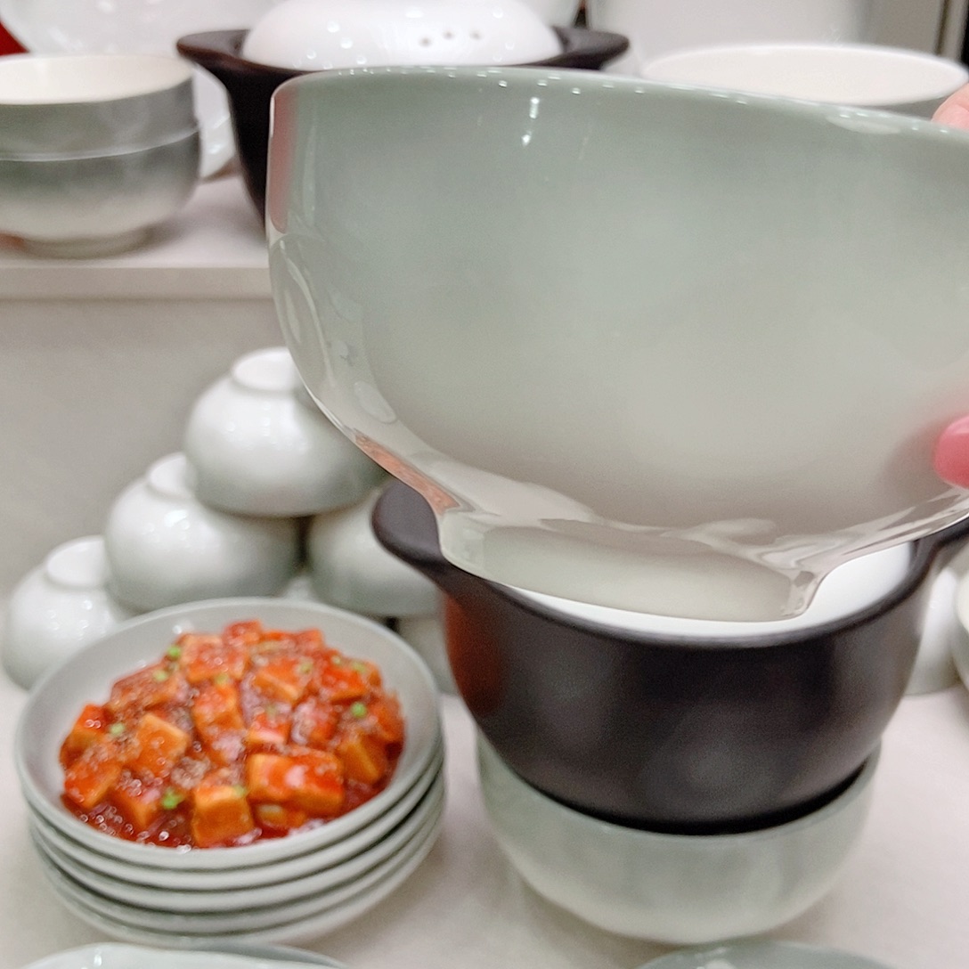 瓷烟雨江南米饭碗12个