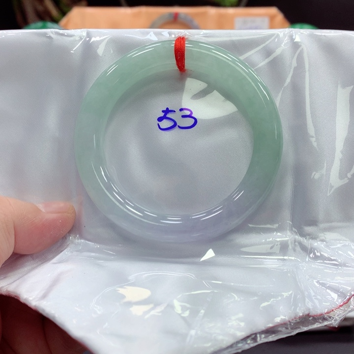 翡翠未镶嵌手镯53圈口