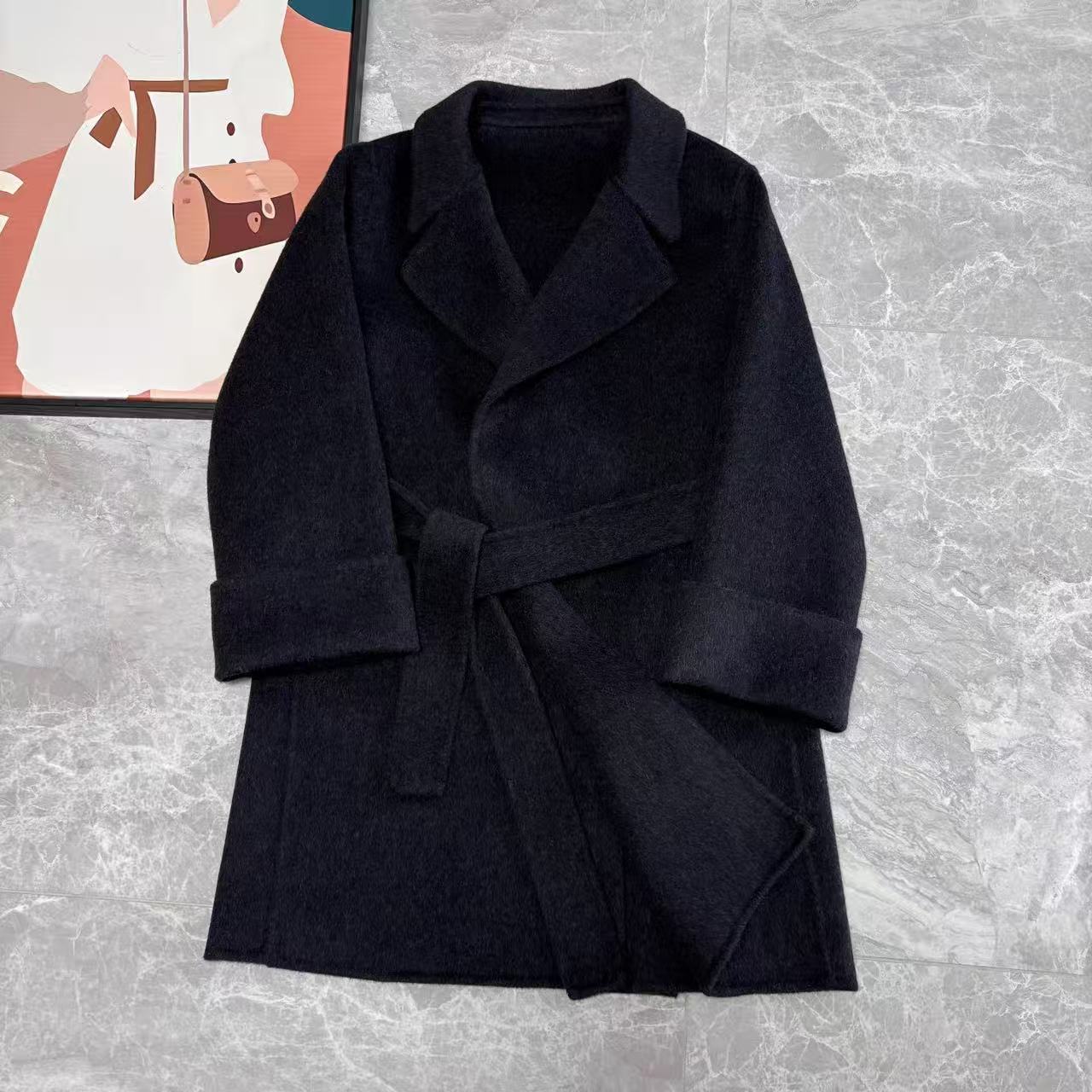 蜗牛家气质款百搭小浴袍大袖羊毛大衣