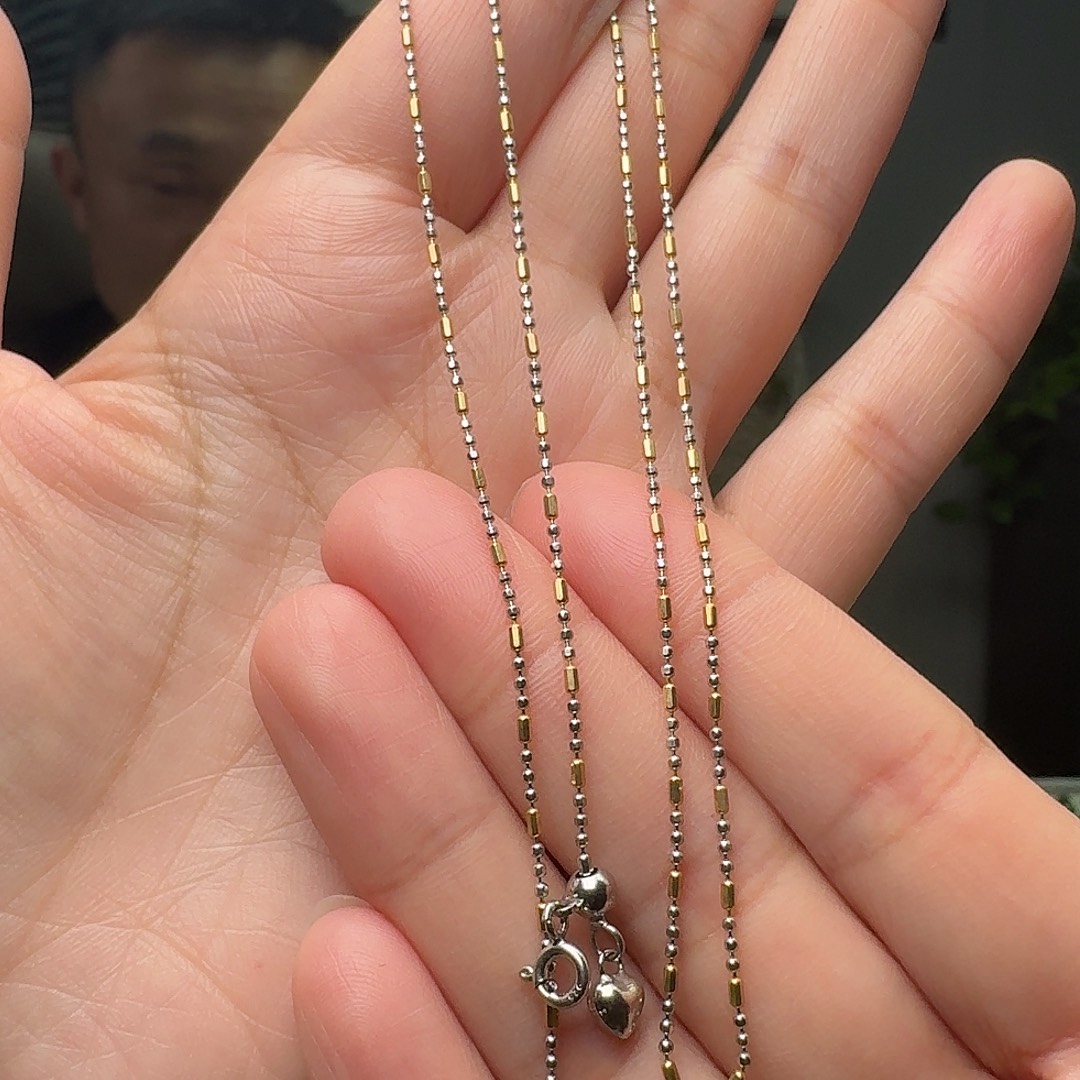 翡翠未镶嵌项链银链子