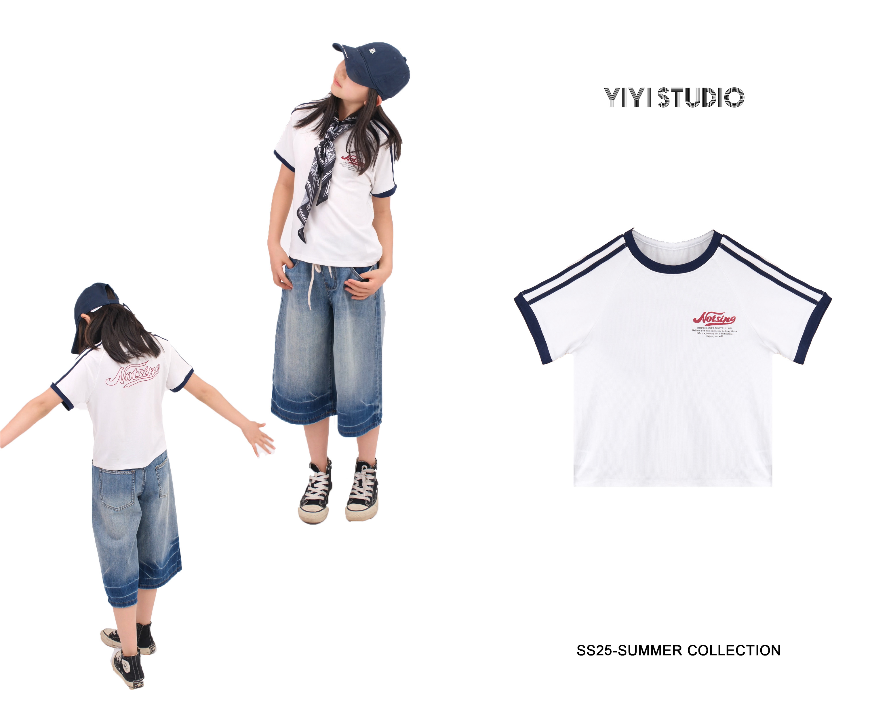 YiYi 童装复古美式修身T恤0520