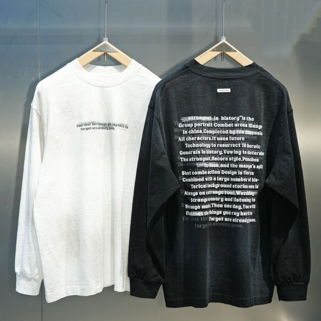 做旧染色AB字母T恤厚款圆领秋季简约秋冬长袖打底衫韩版印花