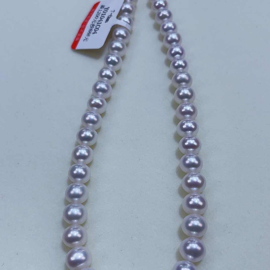 淡水珍珠颈饰银S925镶嵌7m左右冷白炫彩干净通透