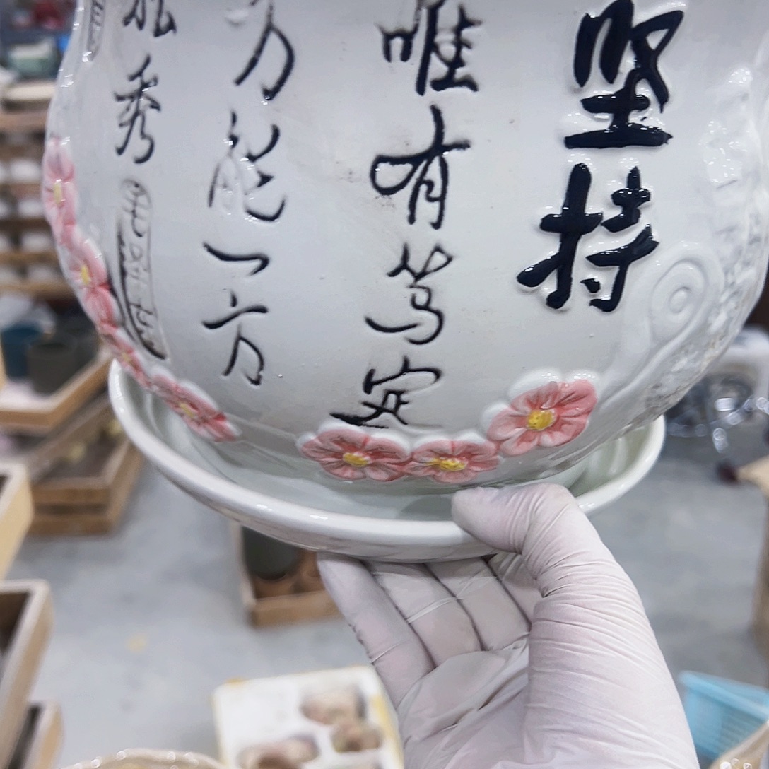 有孔外贸尾单陶瓷花盆凑单10米包邮