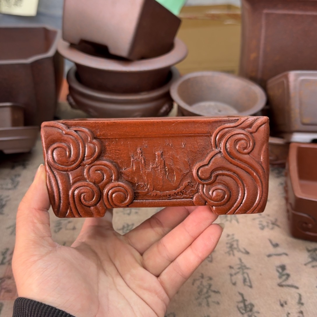 紫砂花盆107号宜兴紫砂正品13x9x5