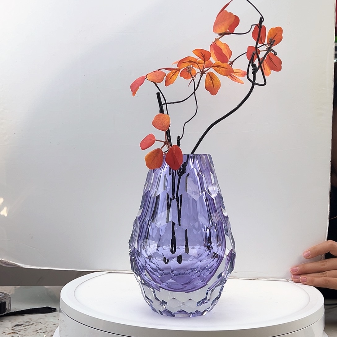 茶盏琉璃水晶花瓶